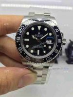 Swiss Clone Rolex GMT Master II Watch Black Dial Black Ceramic Bezel